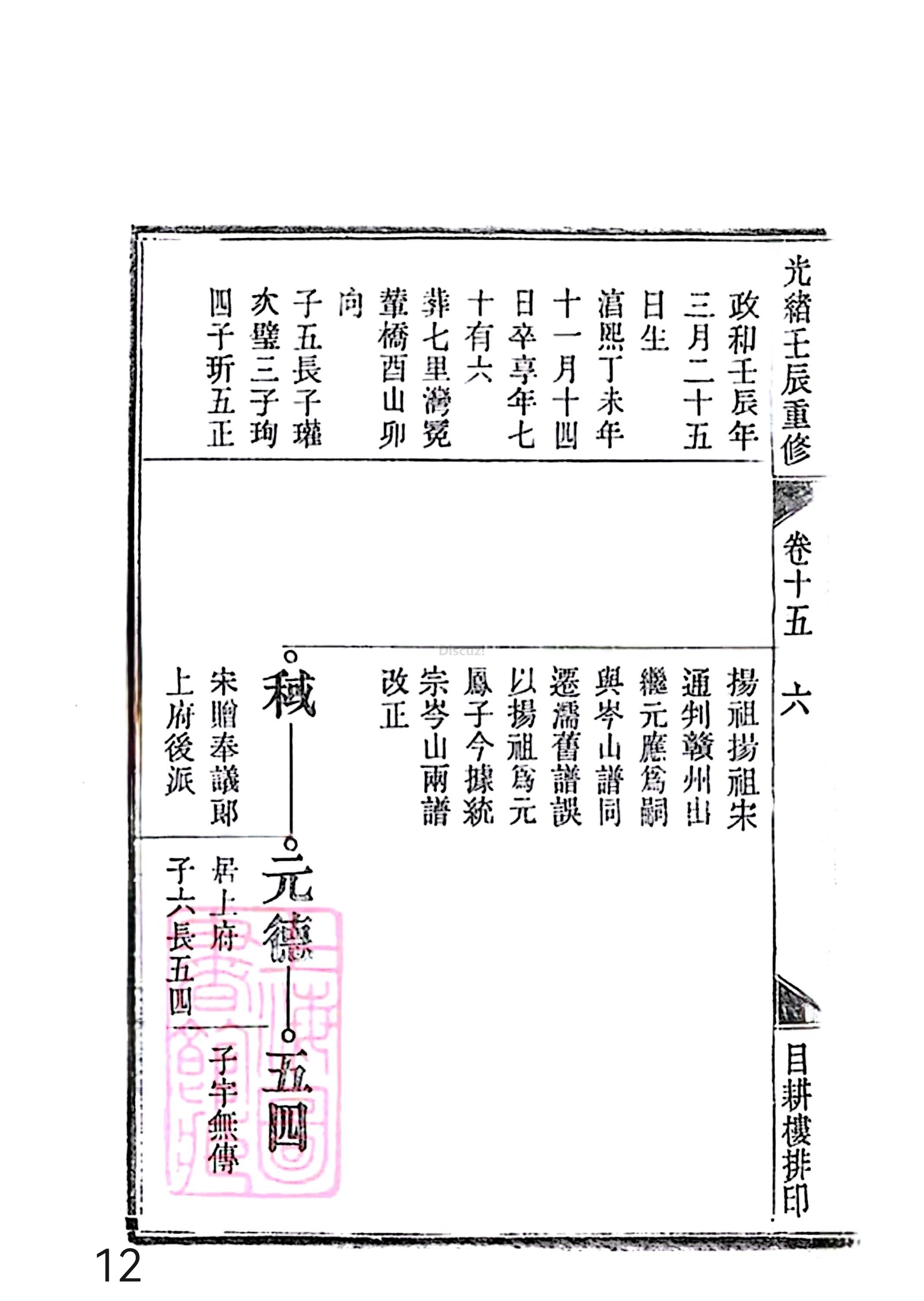 17新安程氏世谱家谱 三十六卷 世谱年表 卷十五  第12页.jpg