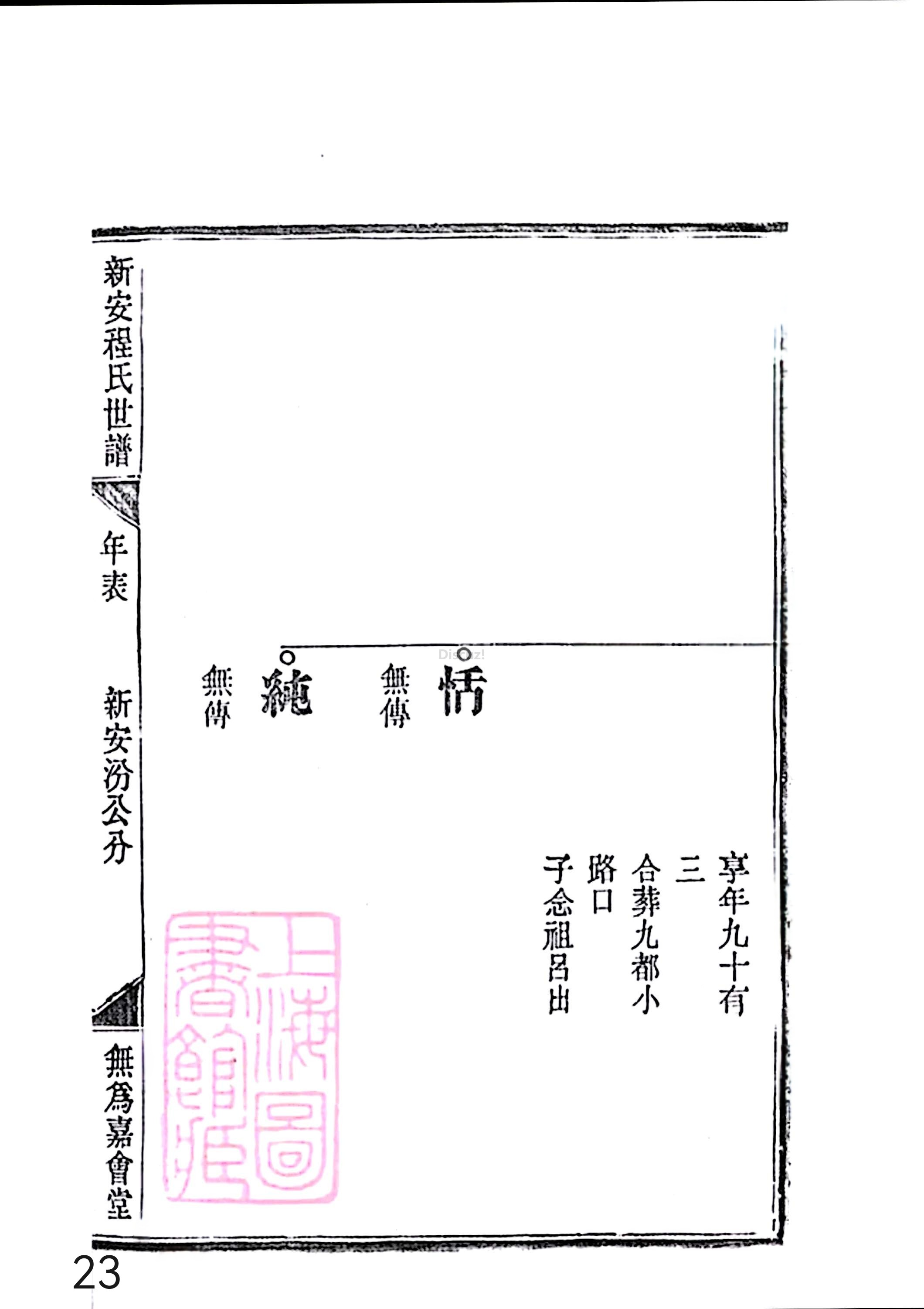 17新安程氏世谱家谱 三十六卷 世谱年表 卷十五  第23页.jpg