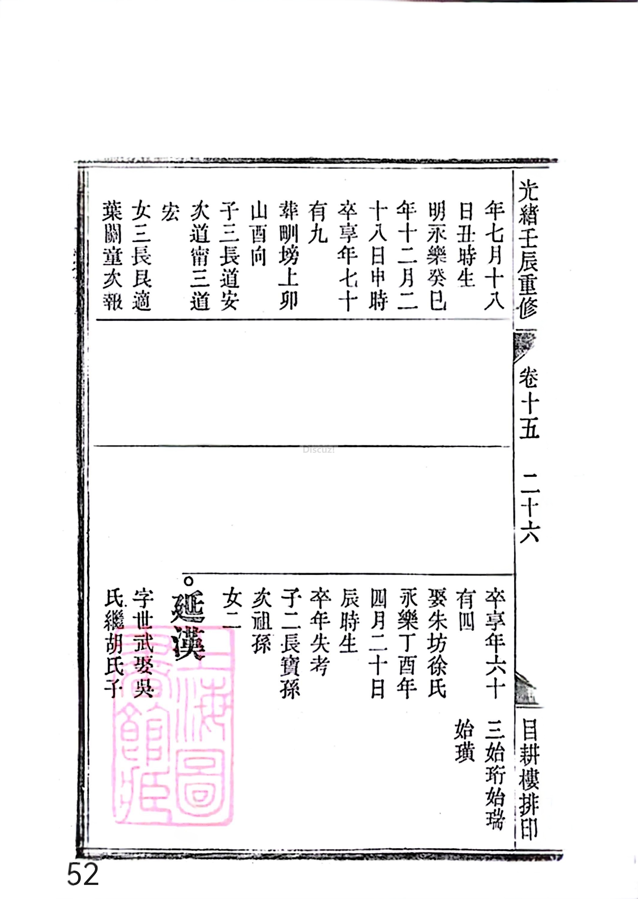 17新安程氏世谱家谱 三十六卷 世谱年表 卷十五  第52页.jpg