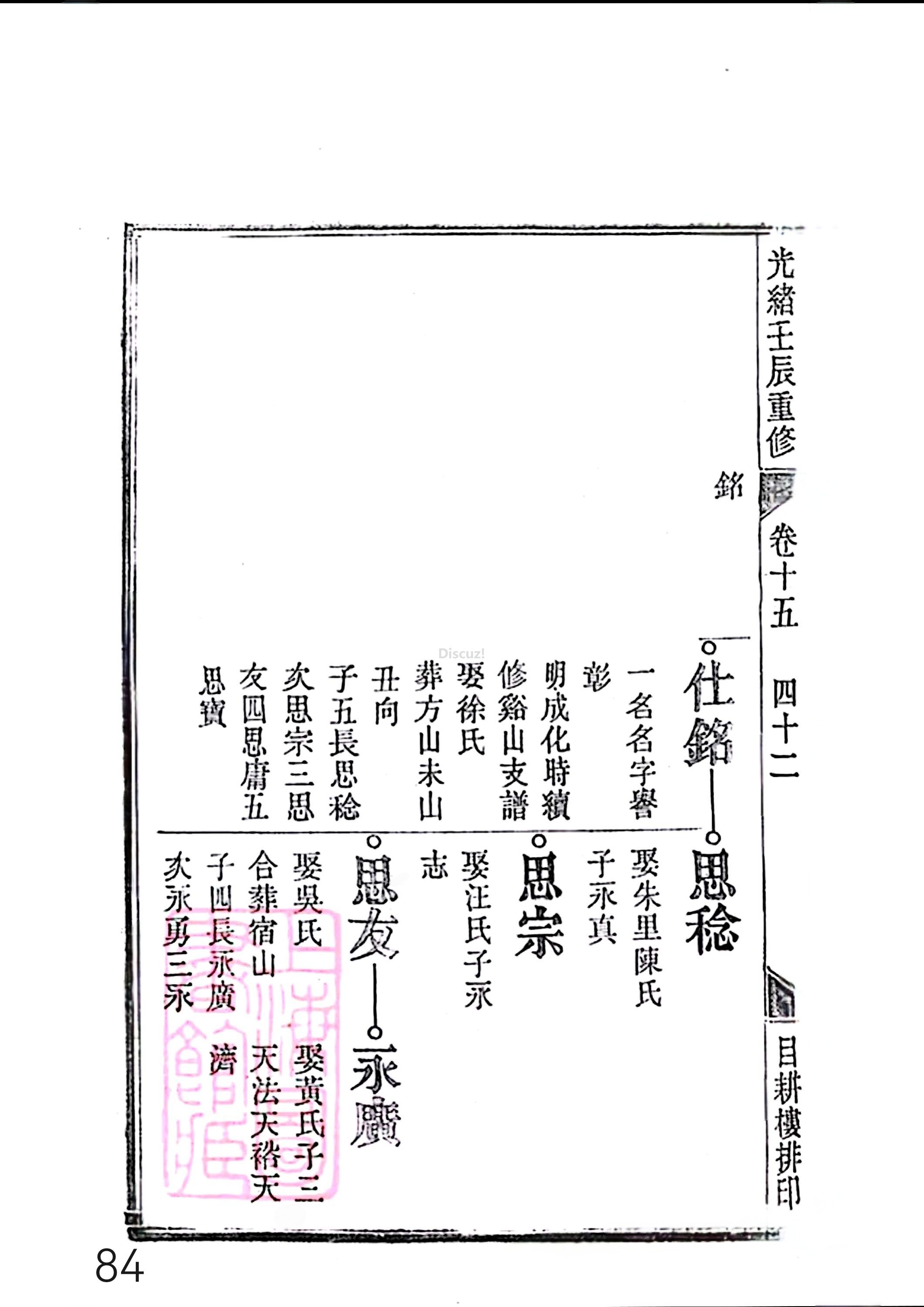 17新安程氏世谱家谱 三十六卷 世谱年表 卷十五  第84页.jpg