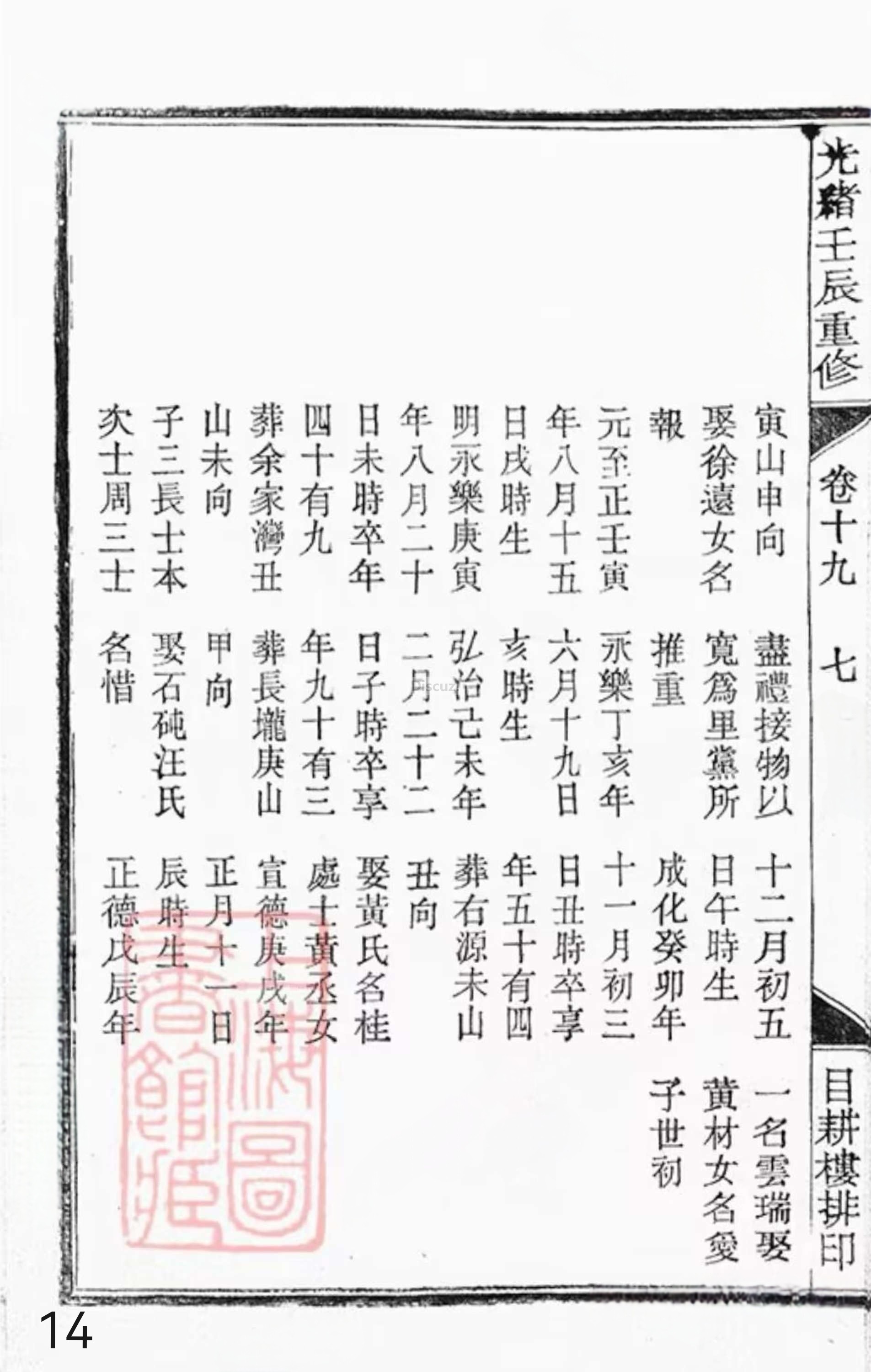 19册新安程氏世谱年表 卷十九  第14页.jpg