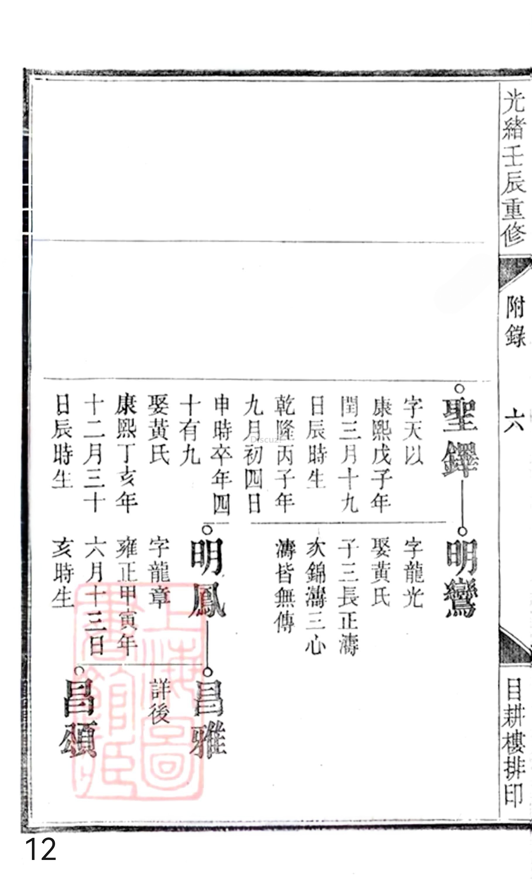 20册新安程氏世谱年表  附录卷一  舊附北村派  第12页.jpg