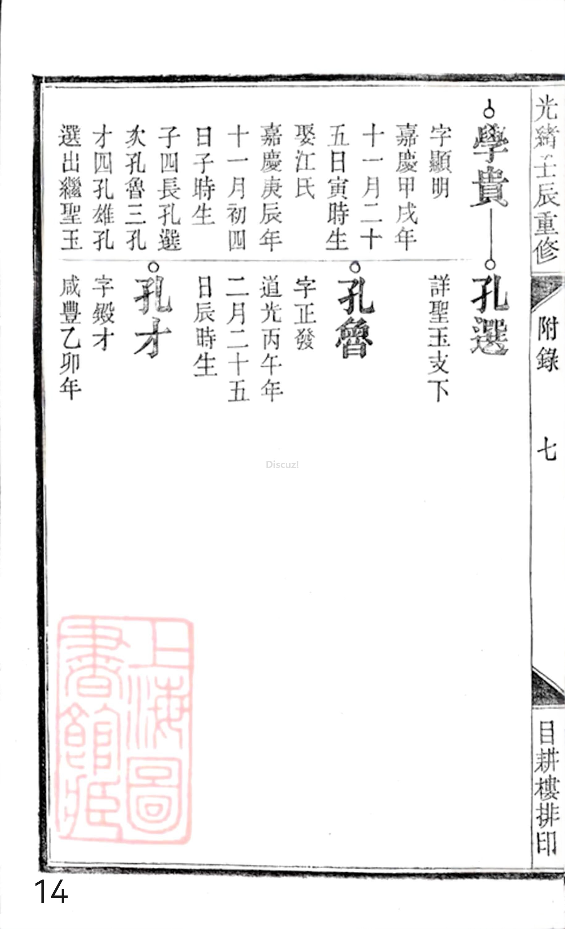 20册新安程氏世谱年表  附录卷二  新附湖隴派  第14页.jpg