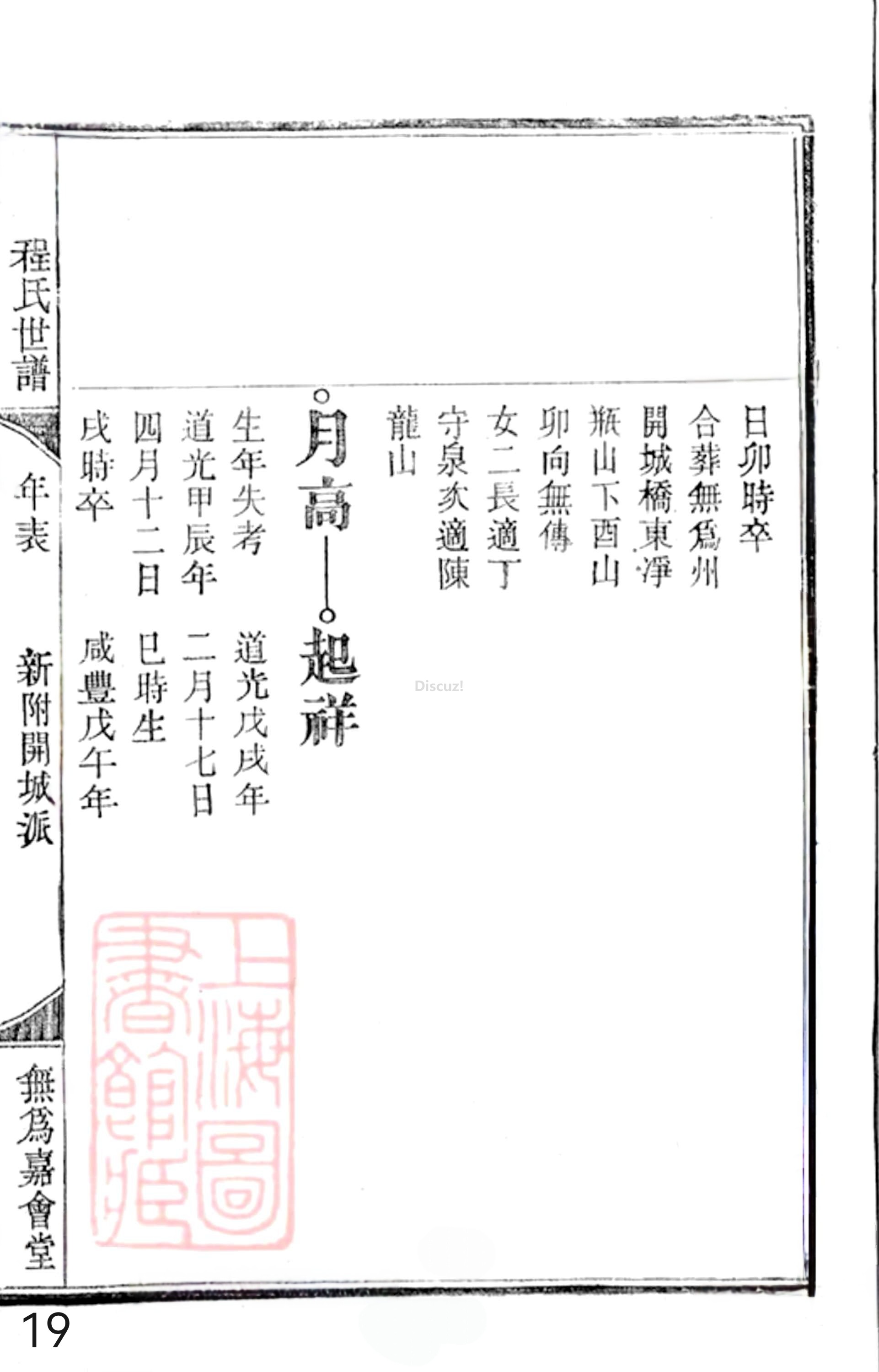 20册新安程氏世谱年表  附录卷二  新附開城派  第19页.jpg
